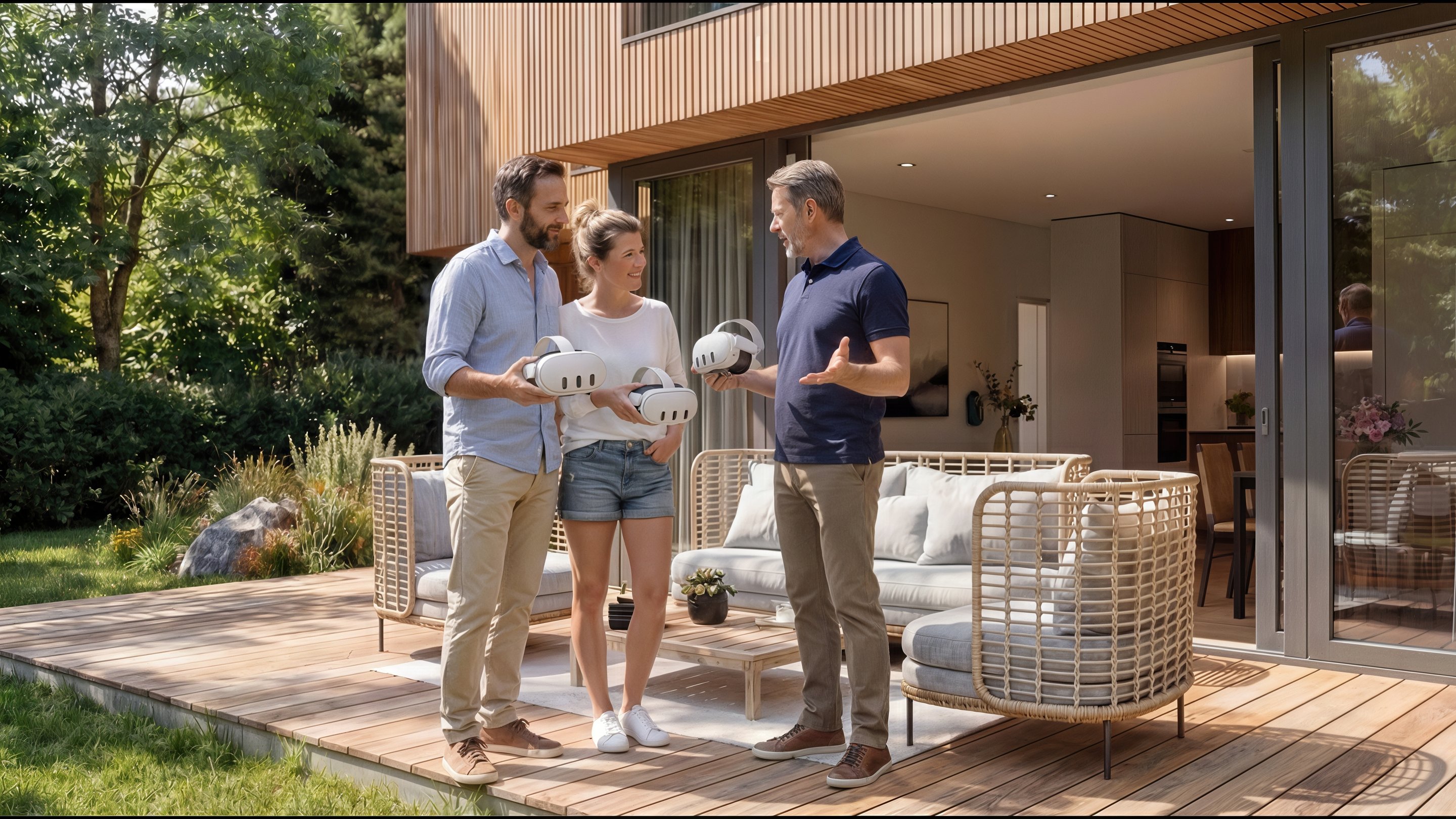 Beratungssituation mit weinorVision® VR auf Terrasse