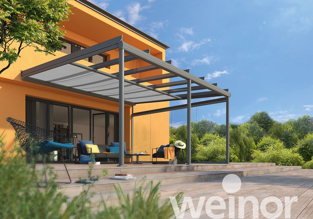 Patio roof weinor Terrazza Originale without LED light bar, with All-glass elements