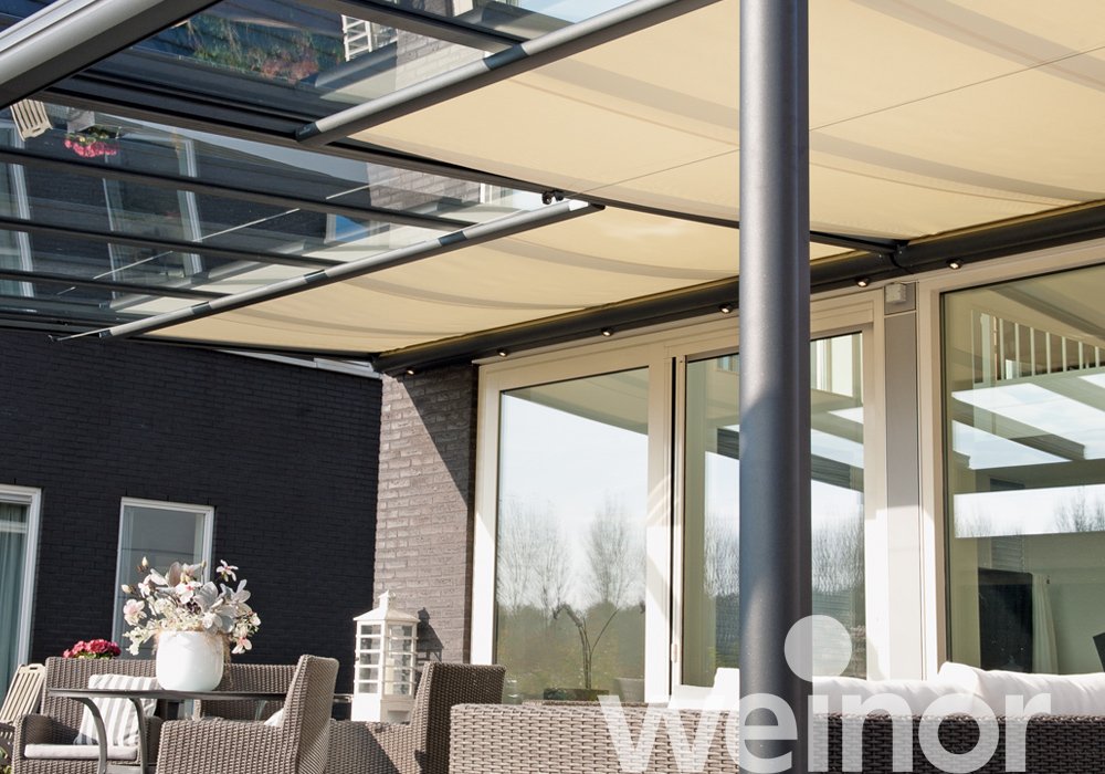 Patio roof weinor Terrazza Originale with Sottezza, with LED light bar