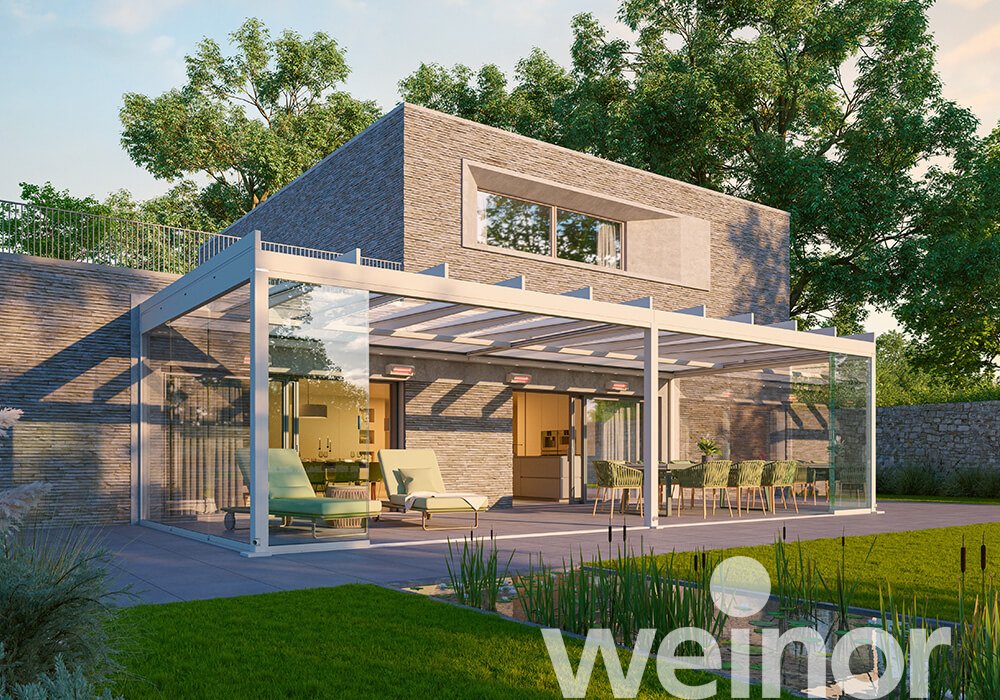 Terrasoverkapping van glas weinor Terrazza Pure gekoppeld systeem