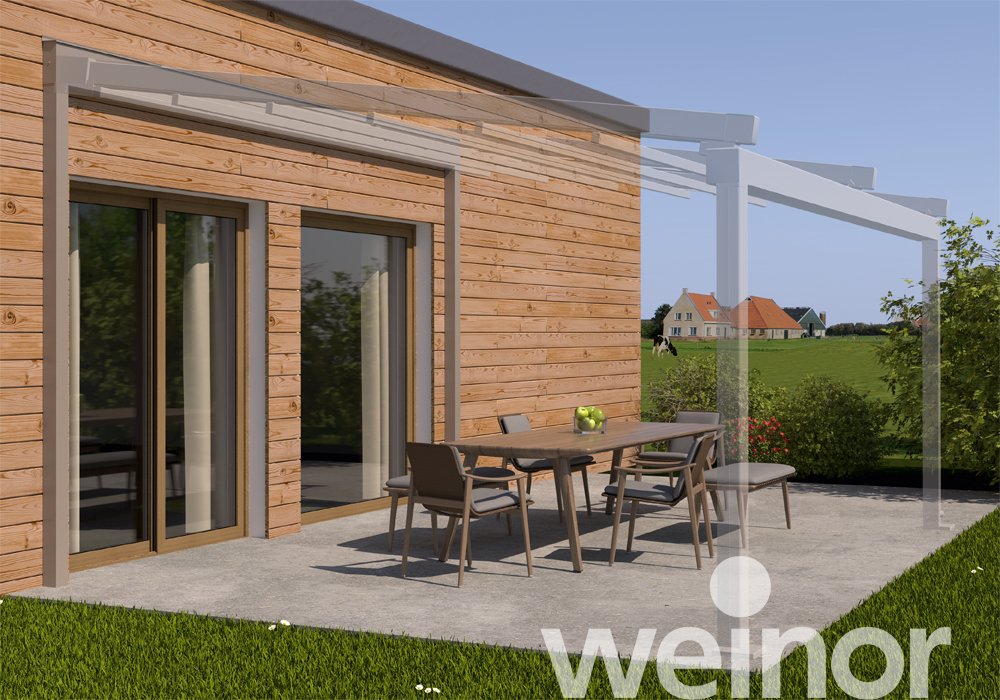 Raccord Mural Porteur et weinor PergoTex II avec weinor PergoTex II