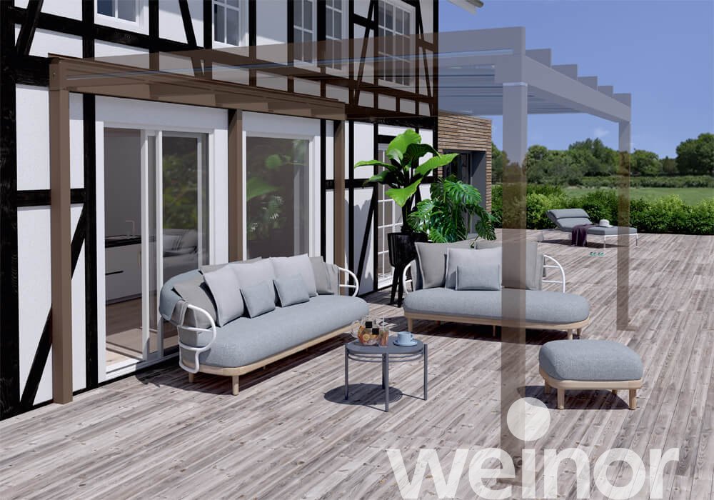 Raccord Mural Porteur et Terrazza Pure avec des toits de terrasse en verre