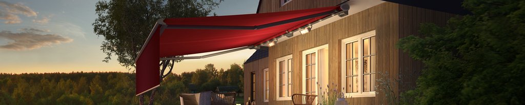 Cassette awning weinor Semina Life with red fabric