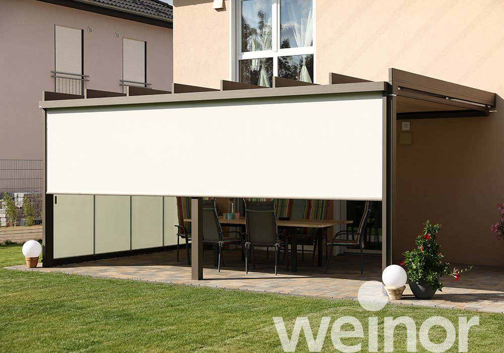 Terrasoverkapping van glas weinor Terrazza Pure met VertiTex II