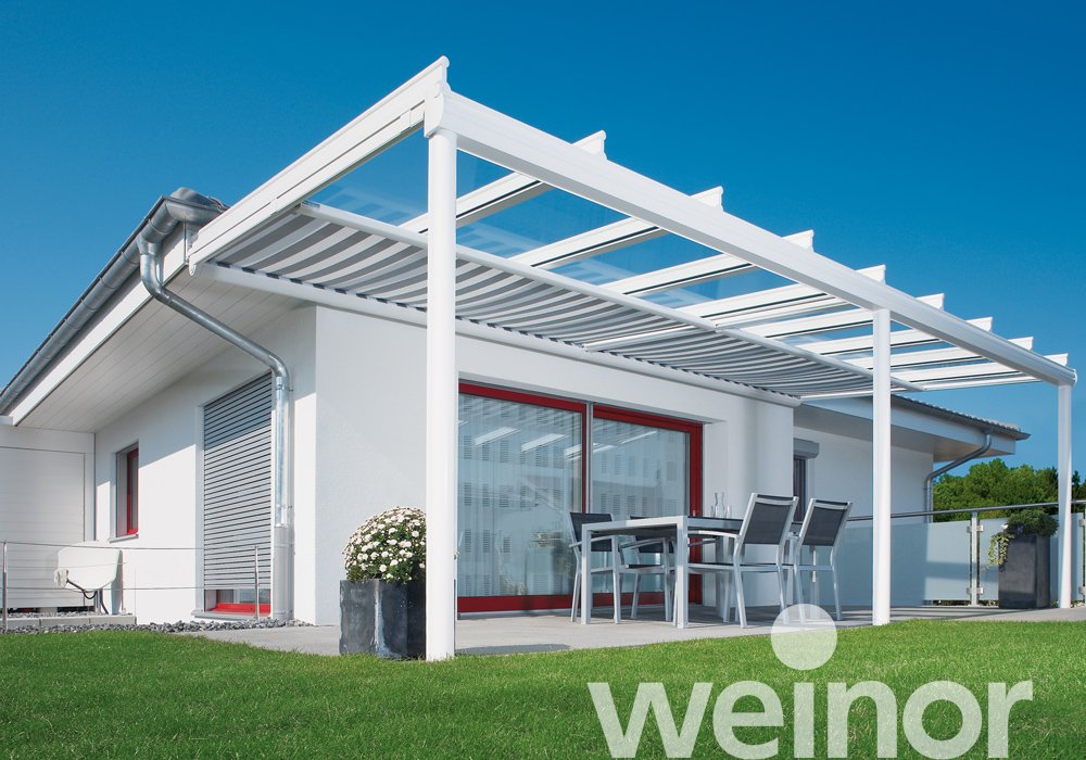 Terrasoverkapping van glas weinor Terrazza Originale zonder ledverlichting, met Sottezza 