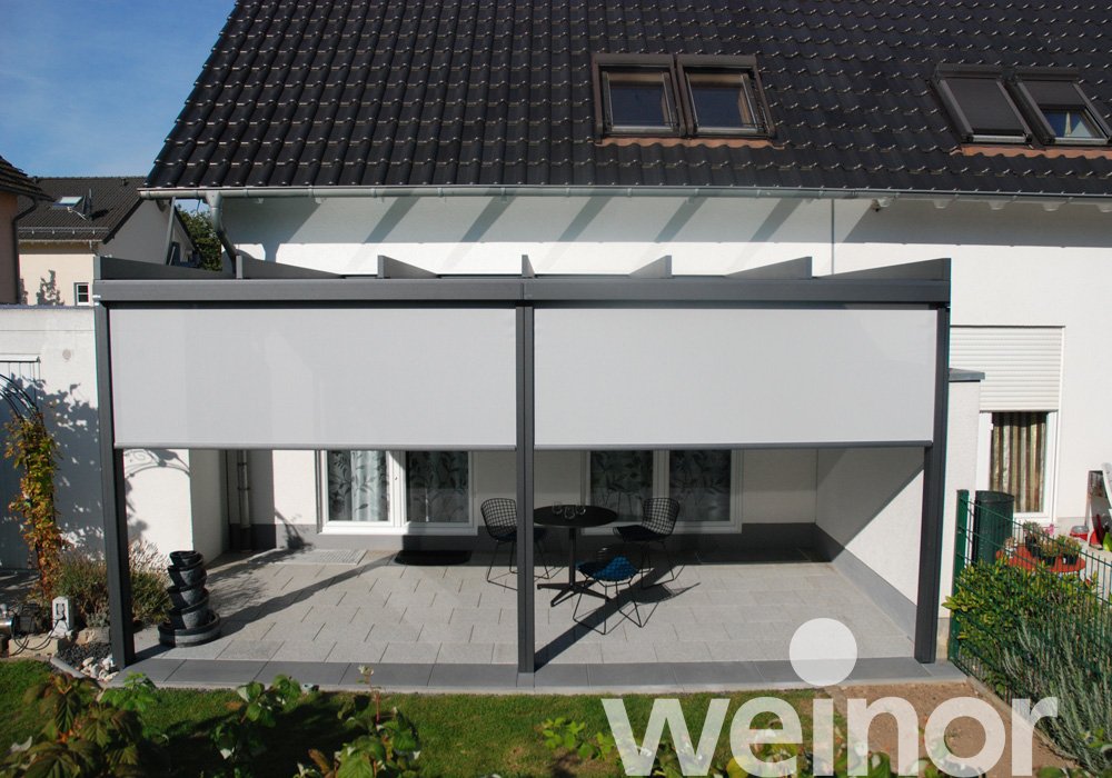 Terrasoverkapping van glas weinor Terrazza Pure met VertiTex II