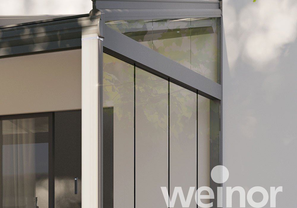 Patio roof weinor Terrazza Originale Close up, with All-glass elements