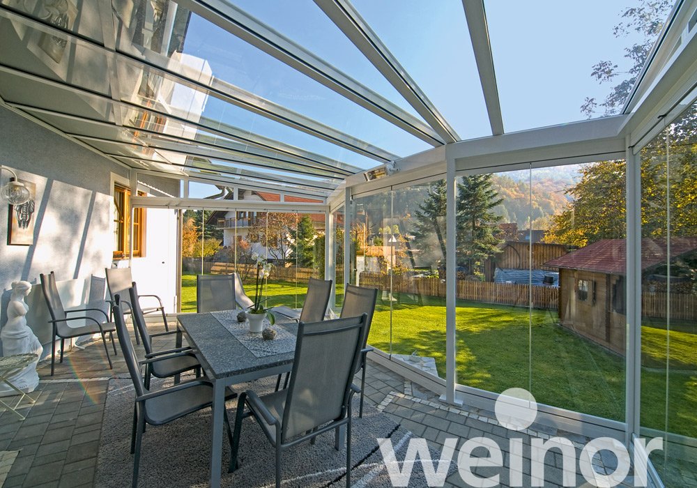 Patio roof weinor Terrazza Originale with All-glass elements