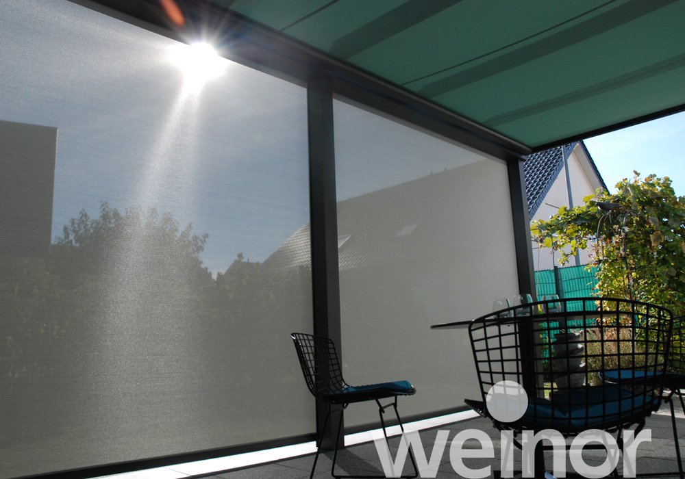 Terrasoverkapping van glas weinor Terrazza Pure met VertiTex II