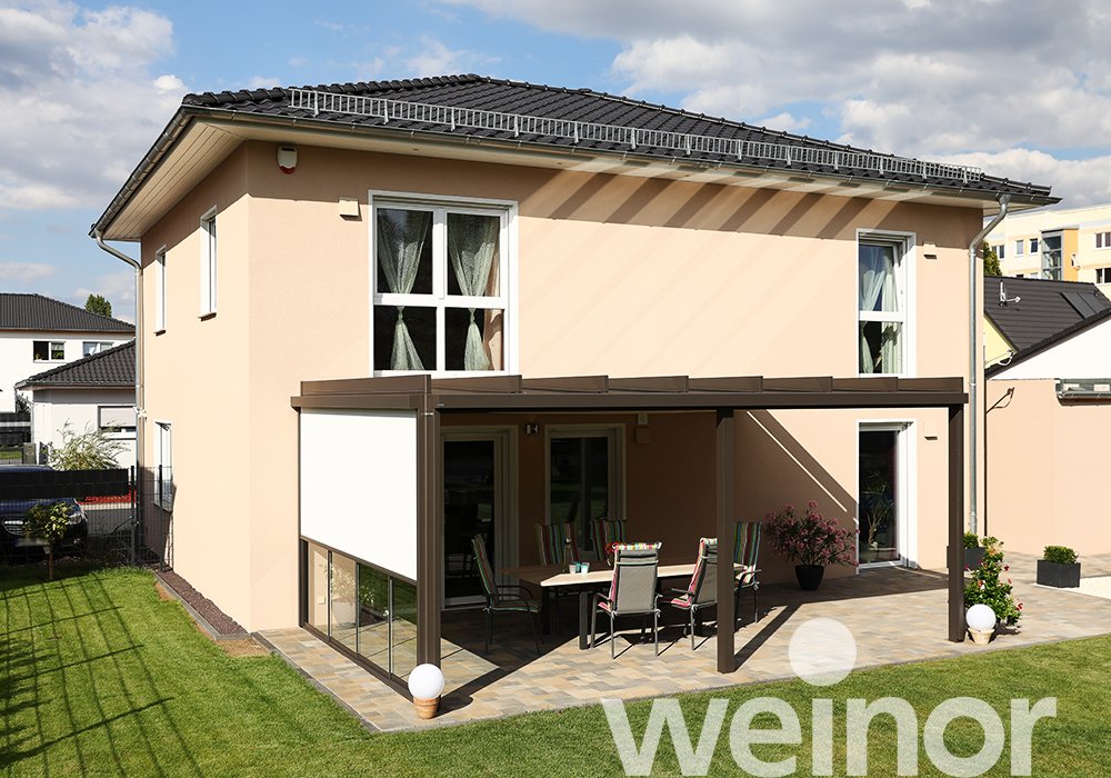 Terrasoverkapping van glas weinor Terrazza Pure met VertiTex II