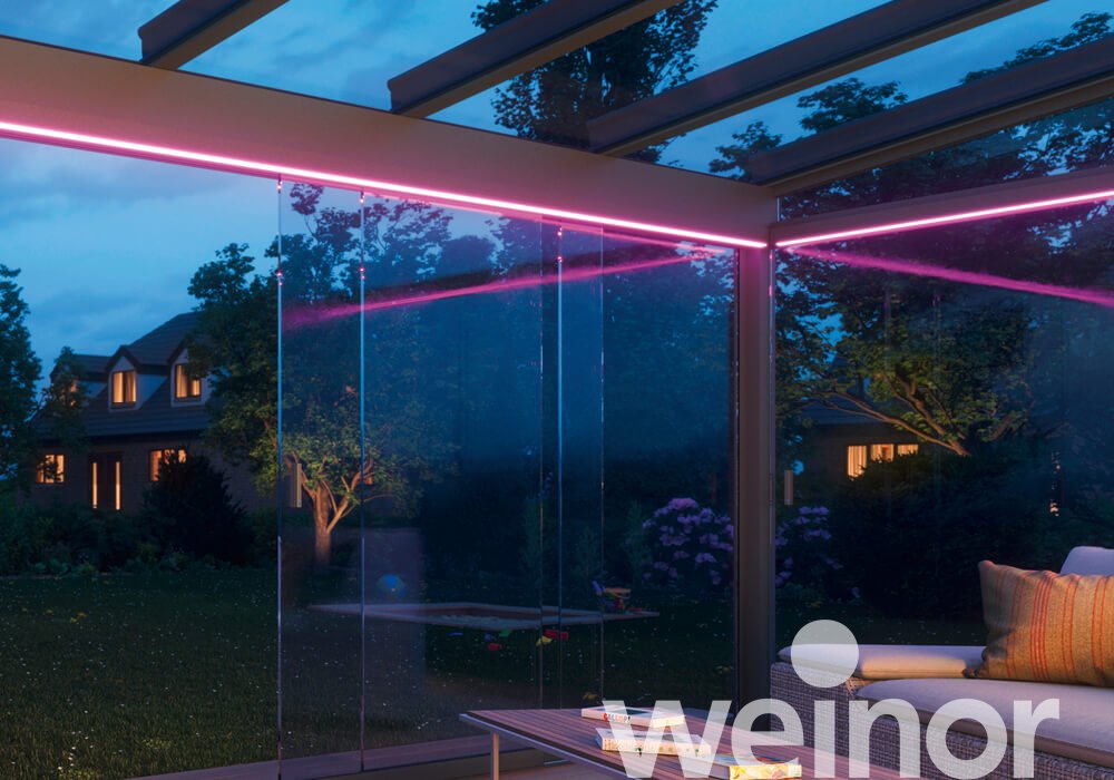 Oasis de verre® weinor avec barre luminaire LED