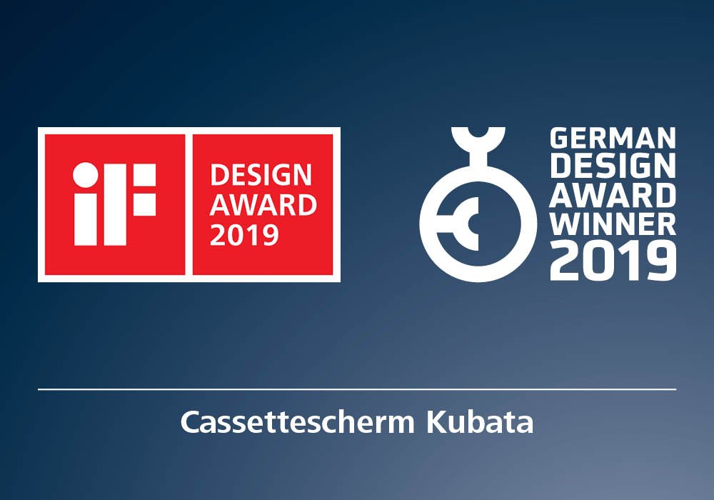 Ontwerpawards en productnaam voor een cassette scherm. Kleuren: rood, wit en blauw. Ontwerpawards en productnaam voor een cassette scherm. Kleuren: rood, wit en blauw.