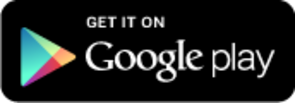 Gekleurd logo met een aflopende achtergrond en tekst "GET IT ON" en "Google Play".