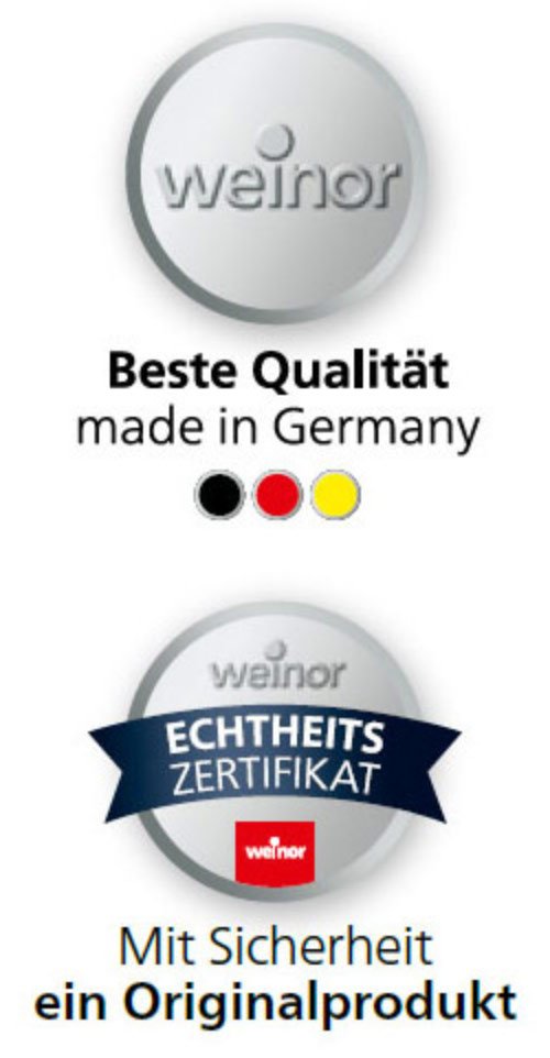 Zwei runde Embleme mit Schriftzügen über Qualität und Echtheit in Silber und Blau. Zwei runde Embleme mit Schriftzügen über Qualität und Echtheit in Silber und Blau.